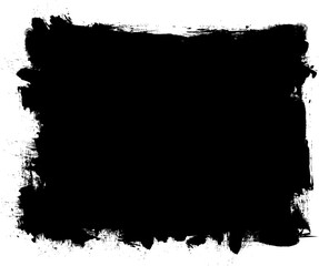 Fototapeta premium black ink brush painting banner label artistic grunge abstract background