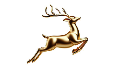 Elegant Reindeer With Shiny Gold Finish