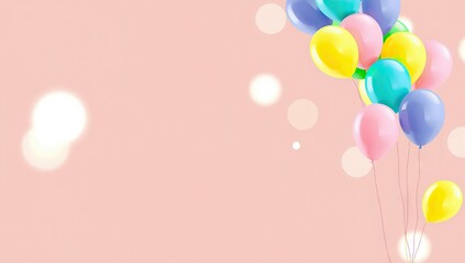 Balloons floating monochrome background with space for text and for advertisement. Generative AI