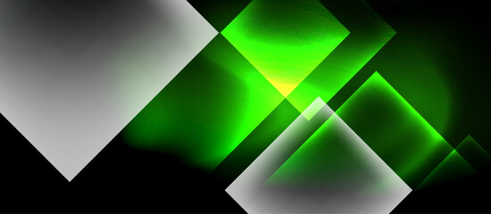 Obraz premium Dark neon colors with glass square shapes