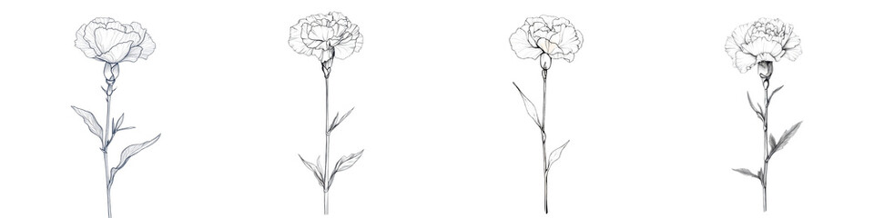 Delicate and Romantic Minimalist Line Art Sketches of Beautiful Botanical Flowers and Blooms in Various Colors and Styles  Elegant and Graceful Floral Perfect for Feminine Designs