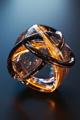 3D icon showing the fusion of a ring and star design in synthetic material.