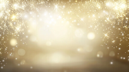 Celestial Golden Gradient Background with Twinkling Stars and Delicate Lights - Perfect for Festive Events, Banners, and Special Occasions.
