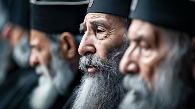 Three old orthodox monks