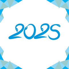 
Snake of year new year 2025 blue color 