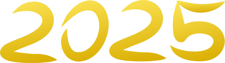 Happy year new year 2025 gold color 