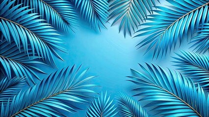 Blue tropical palm leaf background perfect for summer designs, tropical, palm leaf, blue, exotic, background, nature