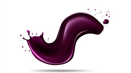 Purple splash of paint with a long, curvy line. The splash is in the middle of the image and is surrounded by a white background