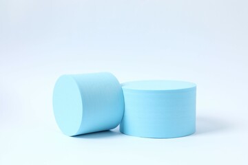 Props for product photography. Different podiums on a white background