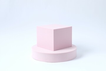 Props for product photography. Different podiums on a white background
