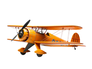 Vintage Orange Biplane, Retro Airplane, Classic Aviation, Transportation, History
