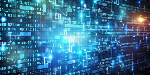 Fototapeta premium Coding wallpaper background with lines of code and programming symbols, coding, programming, technology, software