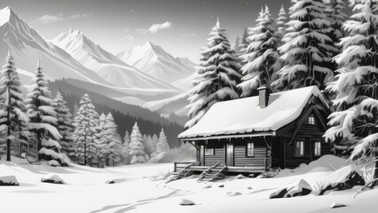Fototapeta premium house in the mountains