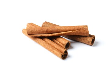 Aromatic cinnamon on a white background