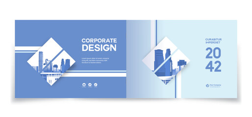 City Background Business Book Cover Design Template