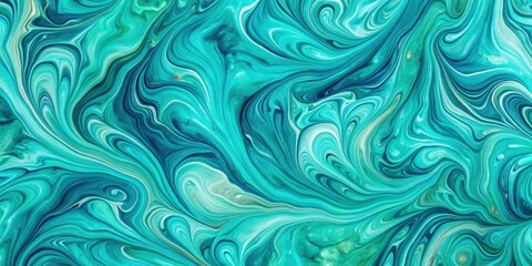 Abstract turquoise marble background with fluid green and blue swirls , marble, abstract, texture, design, vibrant
