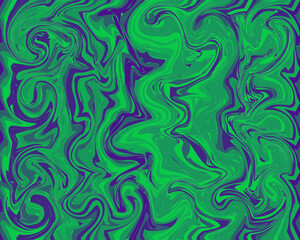 Fototapeta premium Seamless green swirl waves. Hand drawn background. Trendy textile, fabric, wrapping 