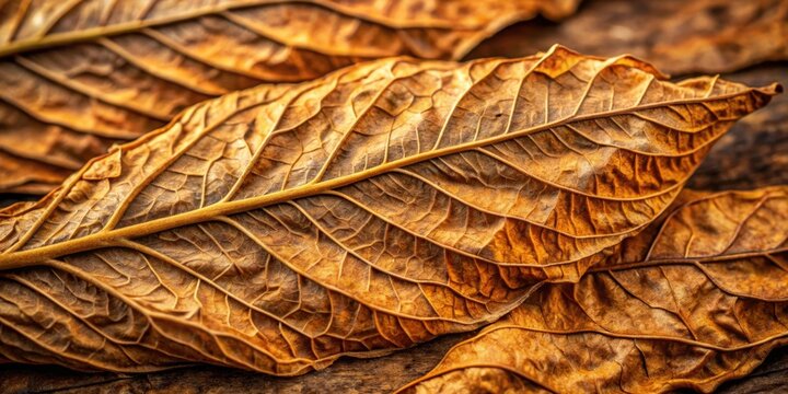 Dried tobacco leaf with intricate texture , tobacco, dried, leaf, structure, detailed, brown, smoking, agriculture, natural