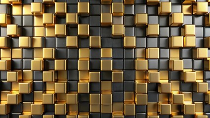 Pattern of alternating gold and black blocks top view with overlay background wallpaper, Gold, black, blocks, pattern