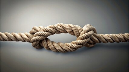 Tightly knotted rope in monochromatic tones , rope, knot, tied, twisted, close-up, texture, strong, secure, bound, bondage, gray