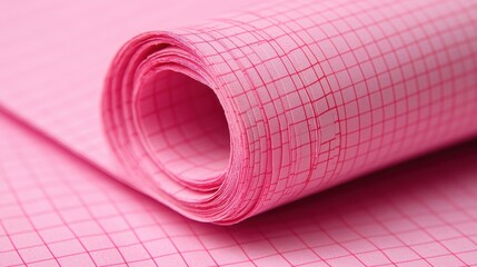 Pink Graph Paper Roll Close-Up for Creative Design Projects
