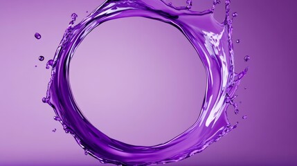 Purple splash of water with a purple background