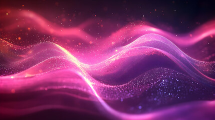 Abstract waves of pink and purple light create a vibrant, flowing pattern.