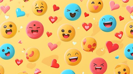 A collection of friendship-themed emojis on a cheerful solid background