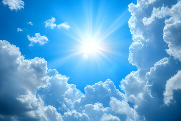 Bright Sun Dramatic Cloudscape Background