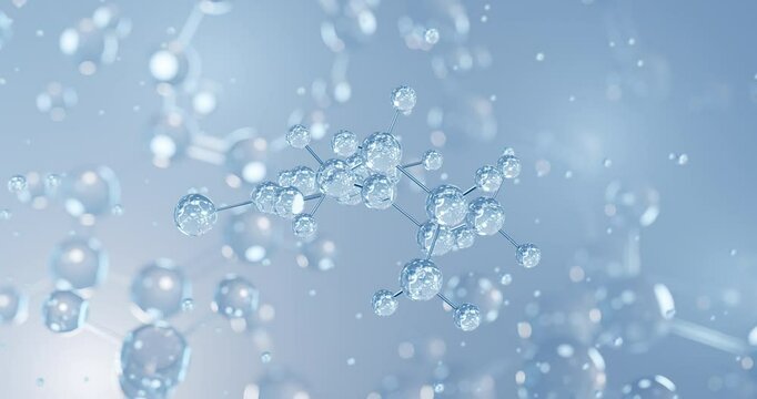 SR-57227, rotating 3D model of serotonin receptor agonists, seamless looped video