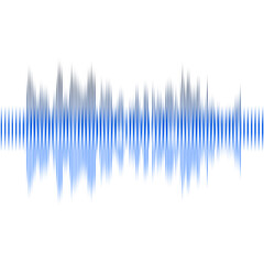 Frequency of the blue sound wave on a black background with grid