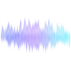 Abstract sound wave stripe lines colourful gradient blue purple equalizer isolated on transparent background in concept music, sound, technology