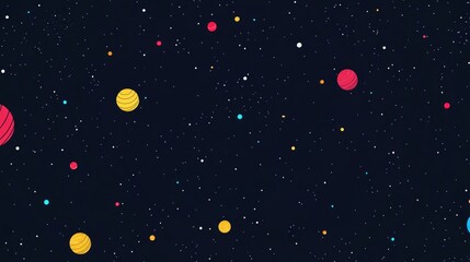 Fototapeta premium Colorful space planets and stars.