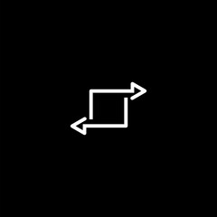 Double arrow icon isolated on dark background