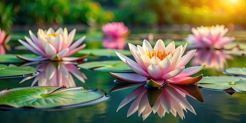 Tranquil image of water lilies floating on a pond , serene, nature, plants, pond, reflections, tranquility, beauty, leaves, aquatic