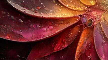 Abstract Red Orange Resin Flower Petals Design