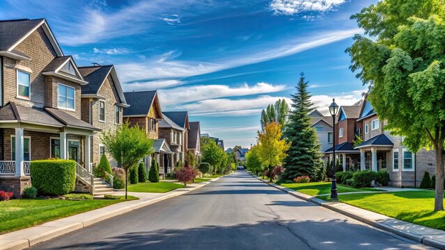 Quiet residential streets in the suburbs of Laval, Quebec, Canada , suburbs, Laval, Quebec, Canada, residential