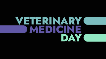 Veterinary Medicine Day colorful text typography on white or black background banner illustration great for wishing and celebrating Happy Veterinary Medicine Day in December