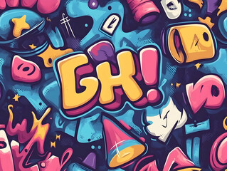 Fototapeta premium Vibrant Graffiti Illustration