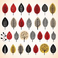 Seamless Lingonberry and Leaf Pattern in Nordic Style