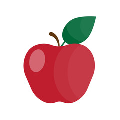 Apple icon. Fresh fruit symbol. Juicy red shape. Healthy food vector.