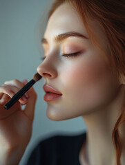 Fototapeta premium woman applying make up