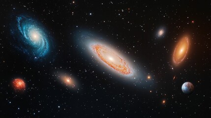 Captivating Cosmic Observation of Distant Galaxies in Mesmerizing Celestial Wonders  Discover the vast mysteries of the universe as a telescope reveals the intricate beauty of distant galaxies