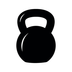 Kettlebell icon vector, black kettlebell icon, kettlebell silhouette flat vector illustration isolated on white background.