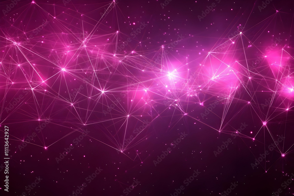 Aufkleber a vibrant, abstract representation of interconnected points and lines in a cosmic setting.