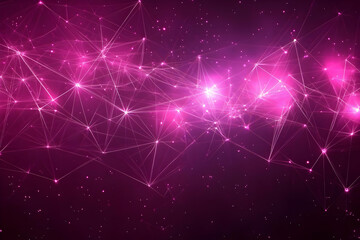 Fototapeta premium A vibrant, abstract representation of interconnected points and lines in a cosmic setting.