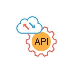 API icon symbol from programming collection. Line vector sign, symbol for web and mobile