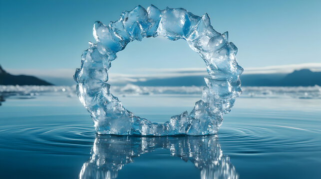 Ice Ring on Water, 3D Render
