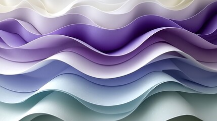 Abstract wavy layers in pastel purple, blue, and white shades.