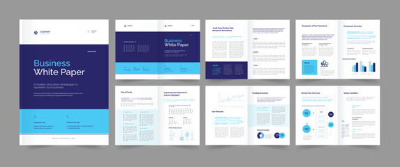 Business white paper layout design, White paper Template